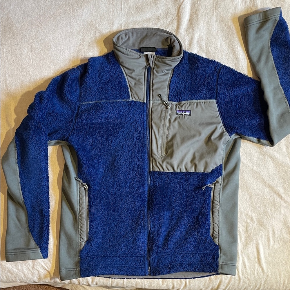 Patagonia Blue and Gray Fleece Jacket